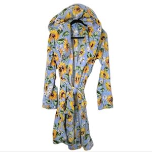 Vera Bradley Hooded Plush Fleece Robe Sunflowers Women L/XL